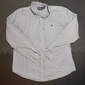 Polo Ralph Lauren Vintage Button Down Shirt Mens Extra Large XL Blue White Plaid
